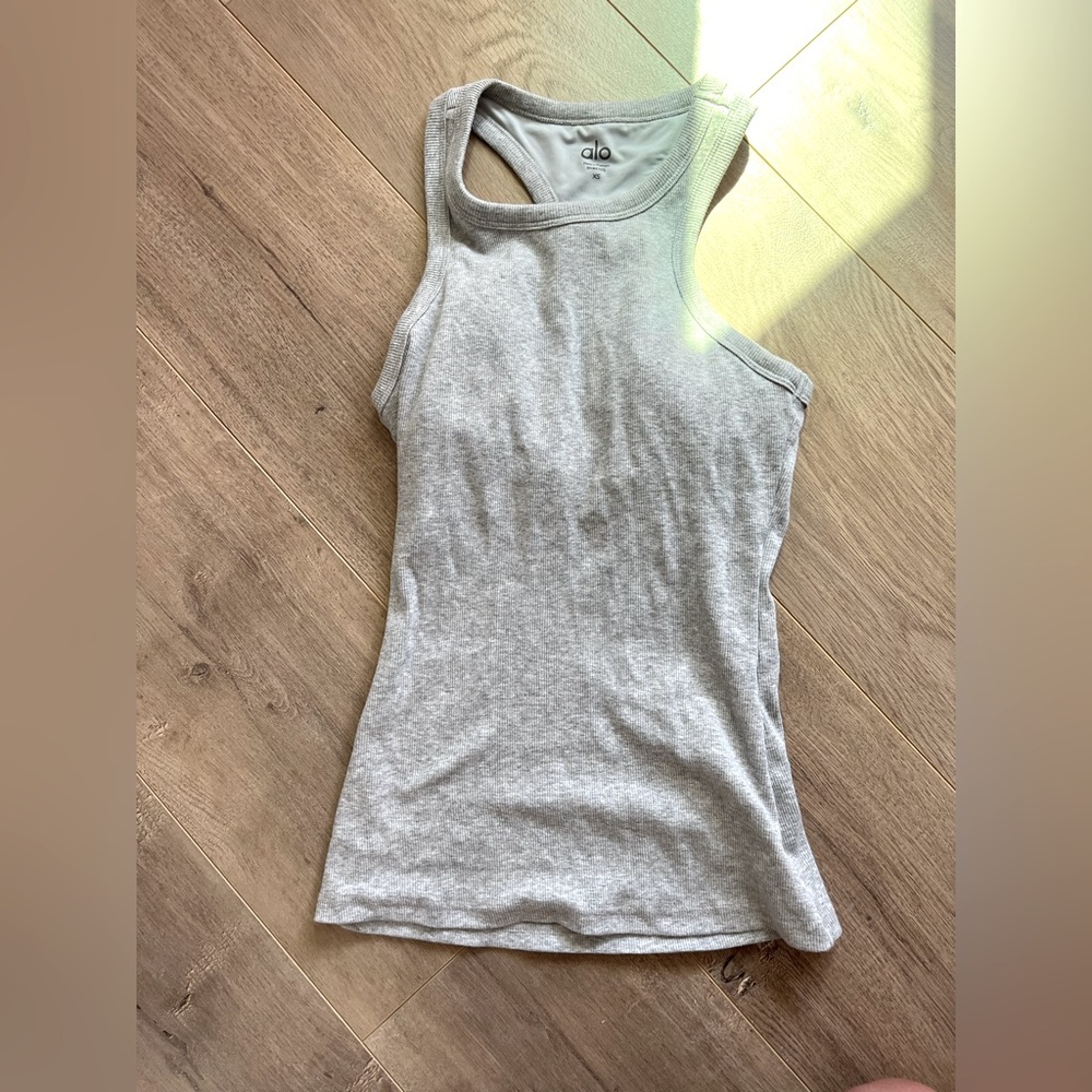 NEW Alo yoga ribbed grey tank top